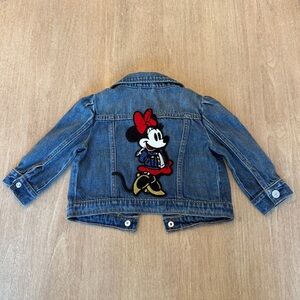 LIKE NEW!! GAP x DISNEY Baby Minnie Mouse Icon Denim Jacket 18-24 mths